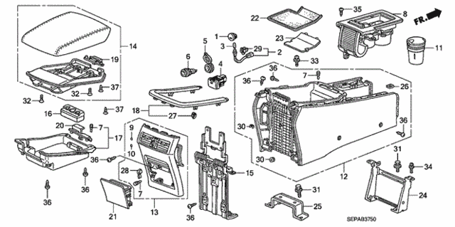Rear Console for 2008 Acura TL #0