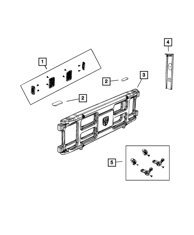 « 68061347AA – Body Sheet Metal Except Doors : Cloison De Plateau De Camion Trousse De Verrouillage De Poignee pour Mopar Image »