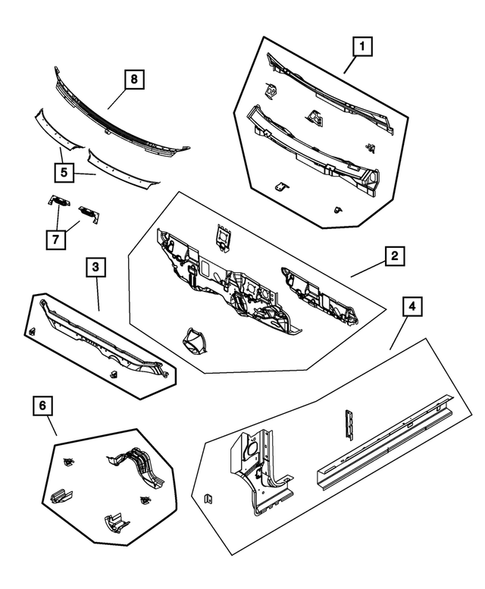 Cowl and Dash Panel for 2012 Dodge Journey #0
