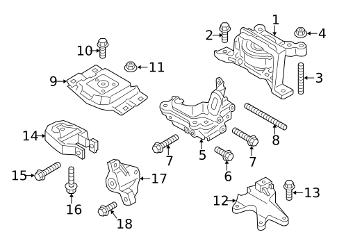 Engine & Trans Mounting for 2019 Ford Escape #0