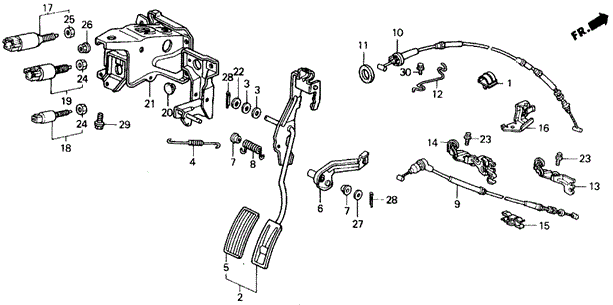 Accelerator Pedal (2) for 1991 Honda Civic #0