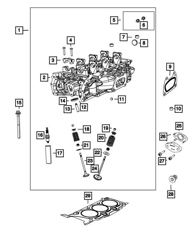 68293289AB - 3.6L Gas; Engine: Cylinder Head, Left Side for Mopar Image
