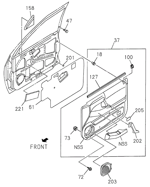Front Door Trim for 2000 Honda Passport #0