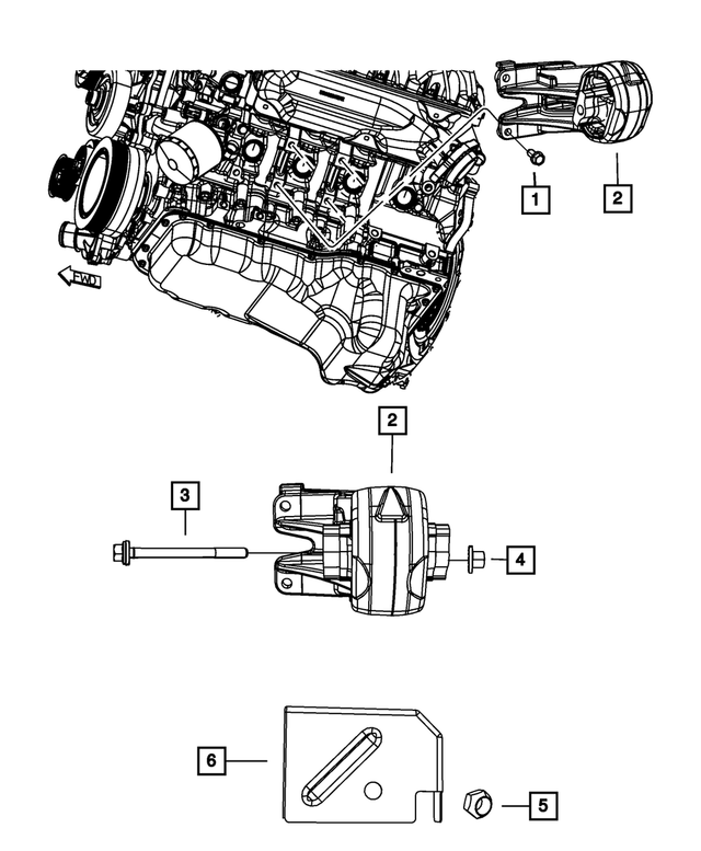 6101688 - Engine: Hex Lock Nut, Mounting for Mopar Image