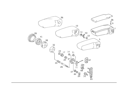 Folding Armrest for 1990 Mercedes-Benz 300TE #4