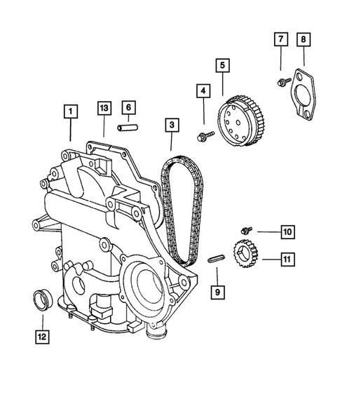 Timing Chain and Cover for 2004 Dodge Grand Caravan #0