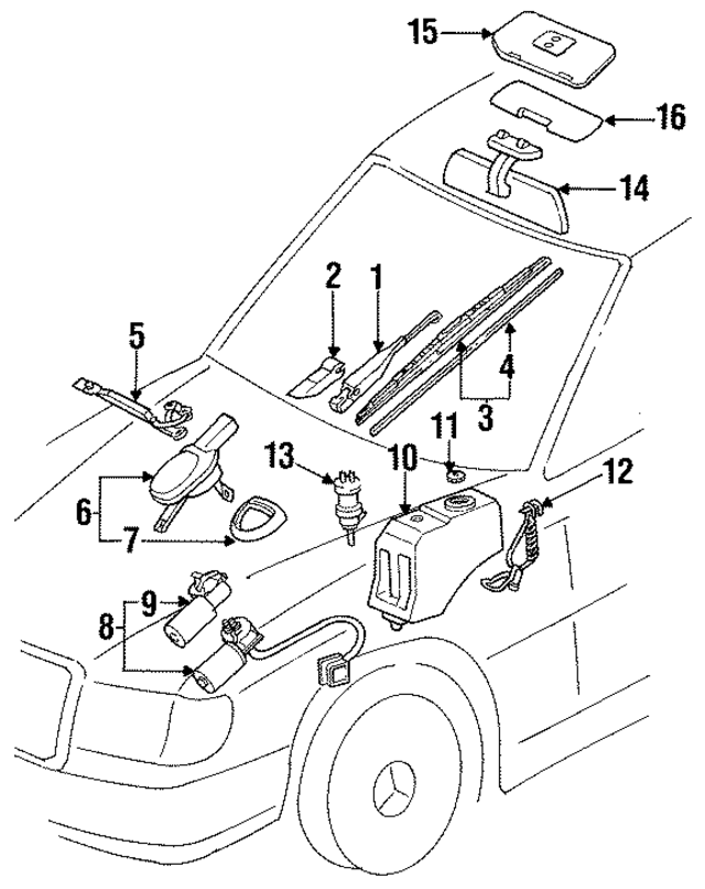 1248203844 - Body: Wiper Arm for Mercedes-Benz Image