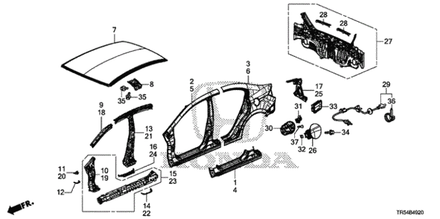 Outer Panel - Rear Panel for 2012 Honda Civic #0