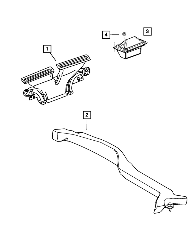 55037448AB - Air Conditioning &amp; Heater: Defroster Duct for Mopar Image