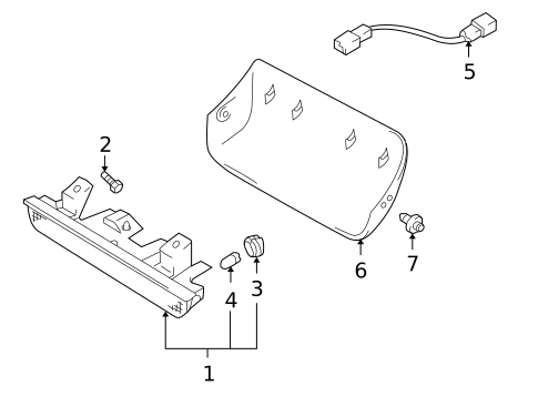 High Mounted Stop Lamp for 2001 Chevrolet Tracker #1
