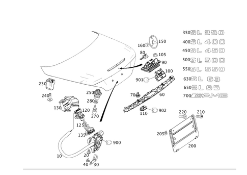 Rear Lid Latch-Type Lock, Rear Lid Attachment Parts for 2019 Mercedes-Benz SL450 #0