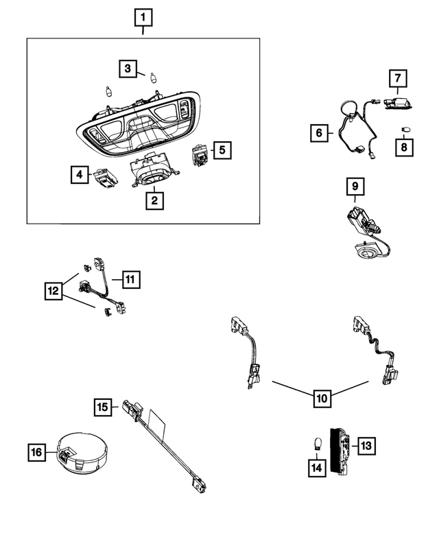 1WG411S4AJ - Electrical: Overhead Console for Mopar Image