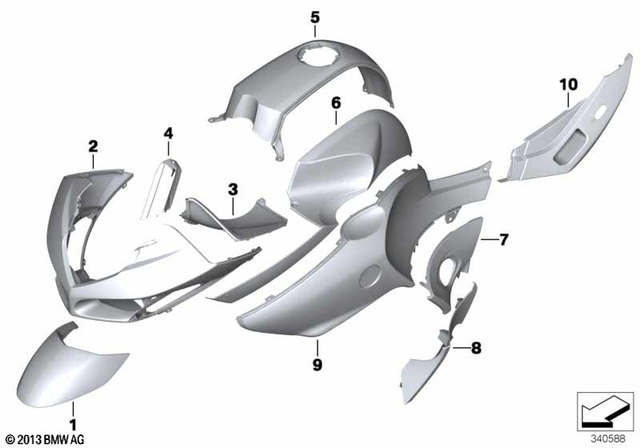 46637677599 - Frame and Mounting Parts: Inside Liner, Primed, Left -  for BMW-Motorrad Image