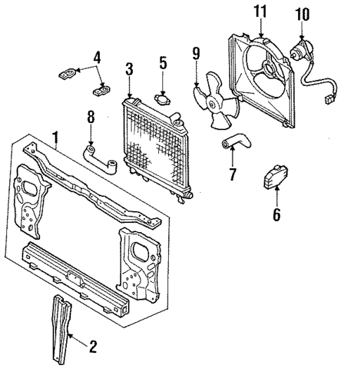 Radiator & Components for 1990 Ford Festiva #1