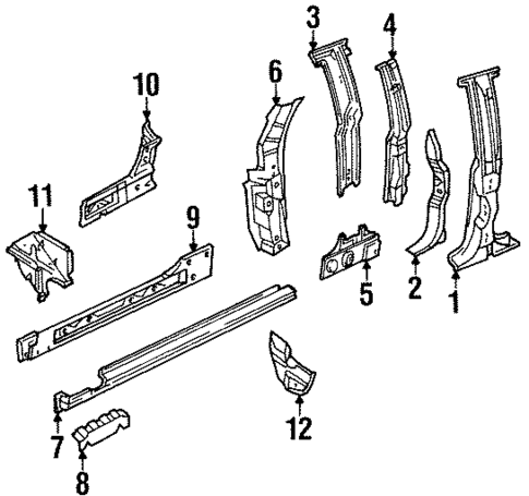 Center Pillar & Rocker for 1991 Isuzu Rodeo #0