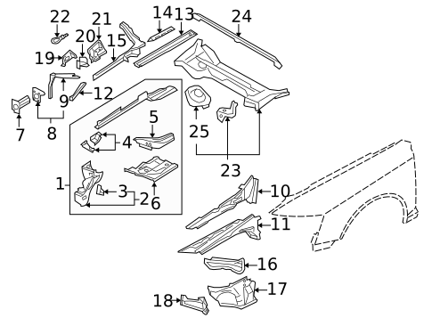 Structural Components & Rails for 2006 Audi A6 #0