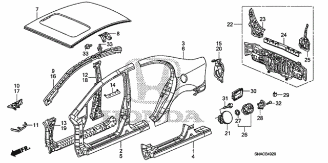 Outer Panel - Rear Panel for 2010 Honda Civic #0