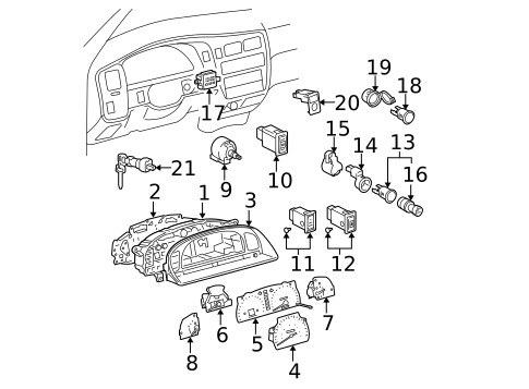Instruments & Gauges for 2002 Toyota Tacoma #0