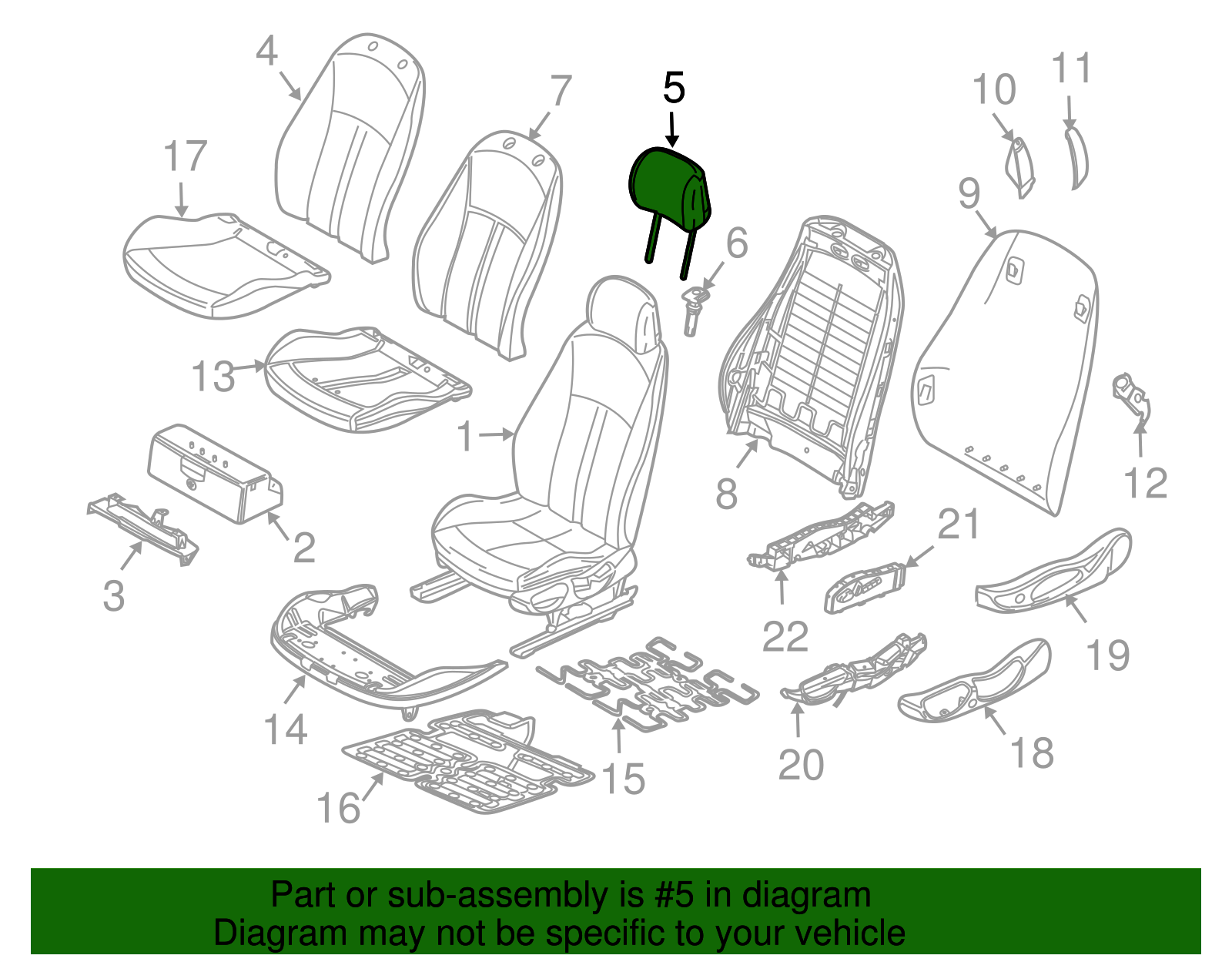 Headrest - BMW (52-10-7-053-896)