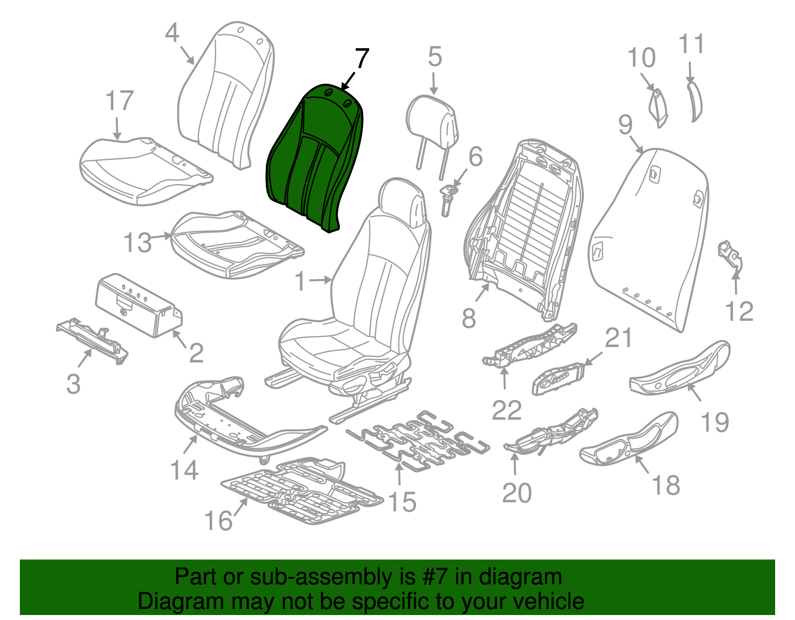 Seat Back Pad - BMW (52-10-7-053-807)