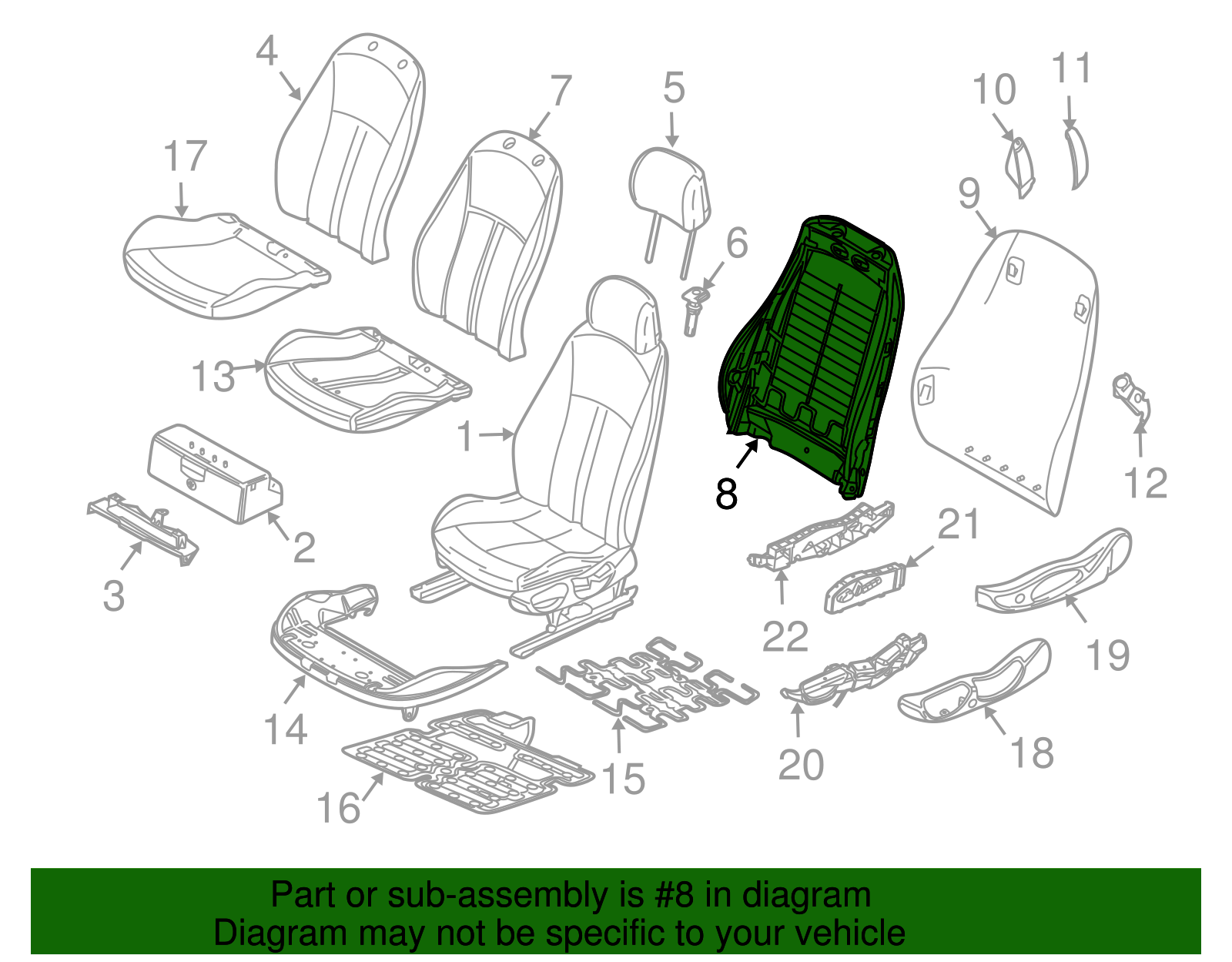 Seat Back Frame - BMW (52-10-7-053-937)