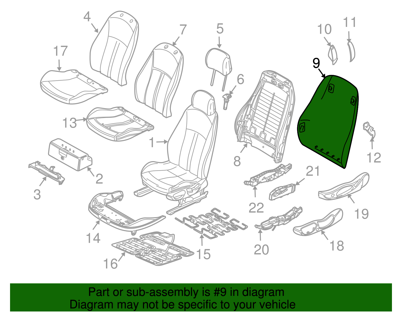 Seat Back Panel - BMW (52-10-7-053-917)