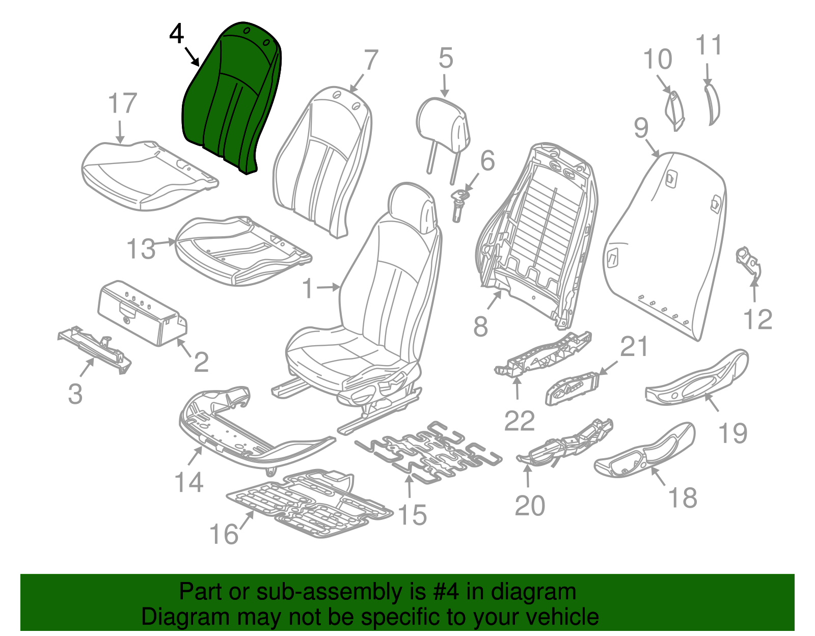Seat Back Cover - BMW (52-10-7-121-697)