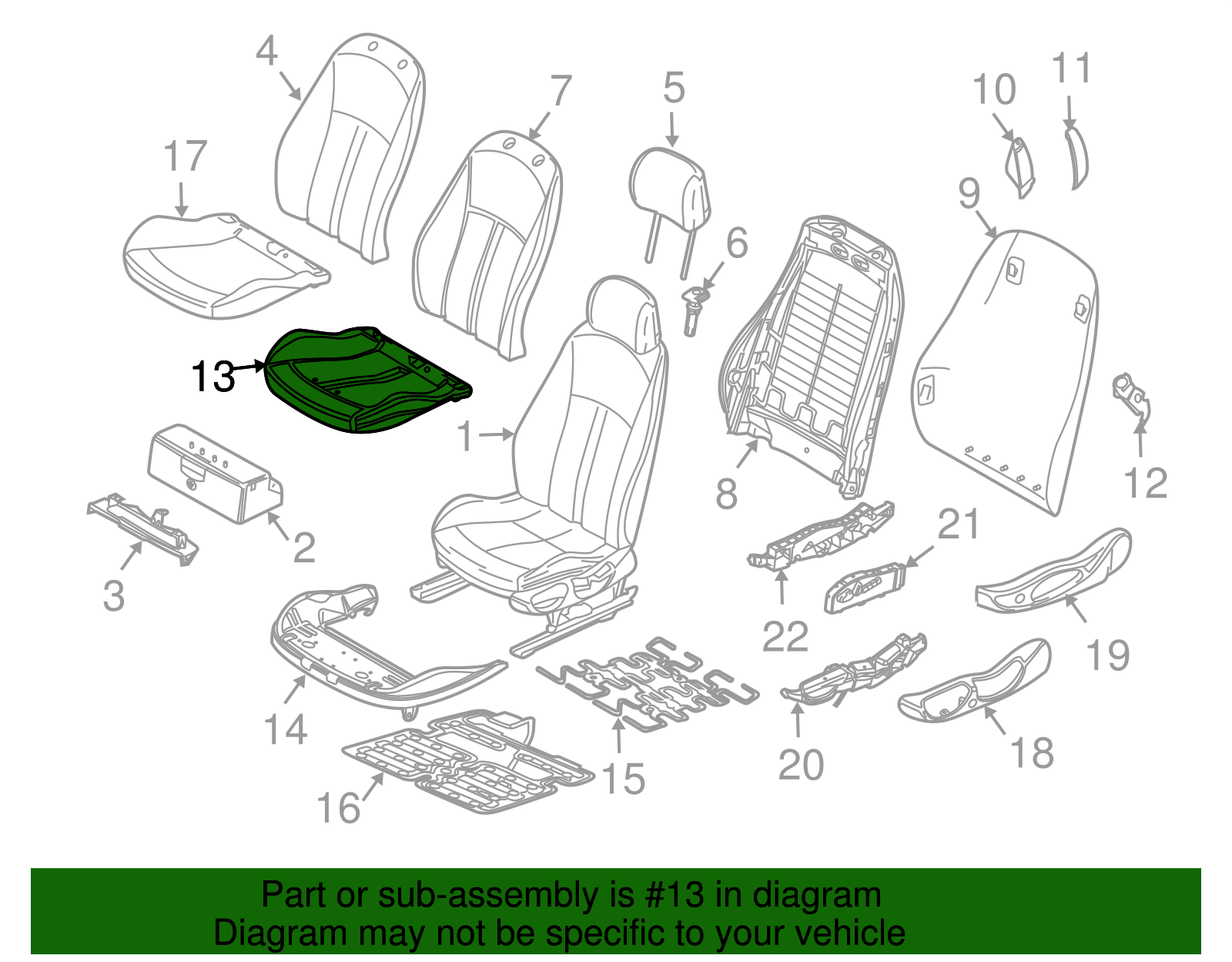 Seat Cushion Pad - BMW (52-10-7-053-802)