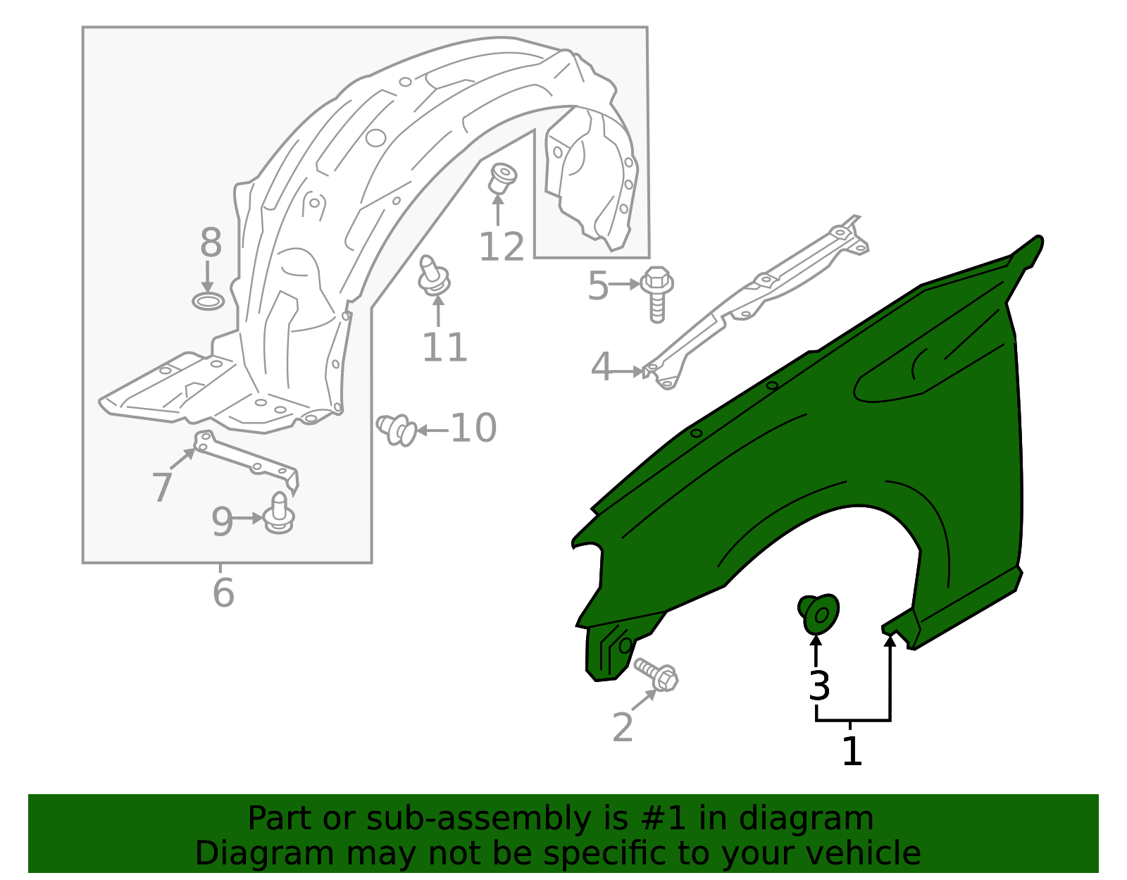 2022-2025 Subaru BRZ Fender 57129CC0009P | Subaru Online Parts