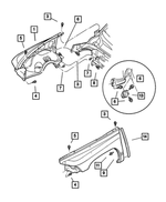 6503757 - Body Sheet Metal Except Doors: Hex Head Screw And Washer for Dodge: Dakota, Durango, Ram 1500, Ram 2500, Ram 3500 | Jeep: Cherokee Image