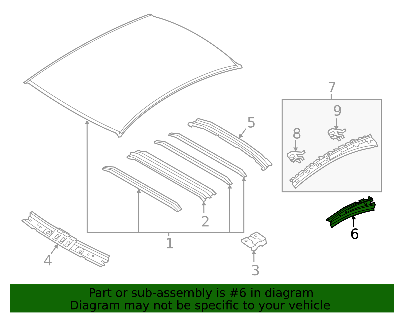 2015-2019 Subaru Legacy Rail Reinforced 51472AL16A9P | Subaru Parts Guys