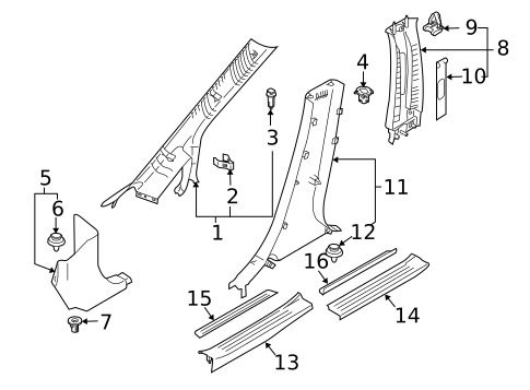 Interior Trim - Pillars for 2009 Mazda CX-9 #0