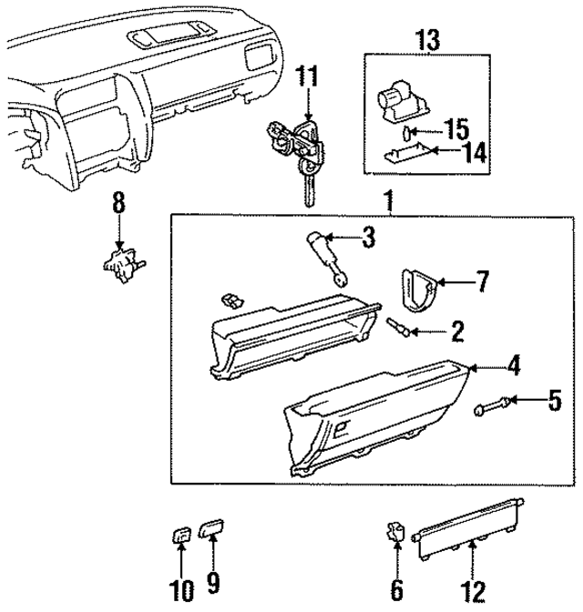 5556550010A0 - Body: Glove Box Handle for Lexus Image