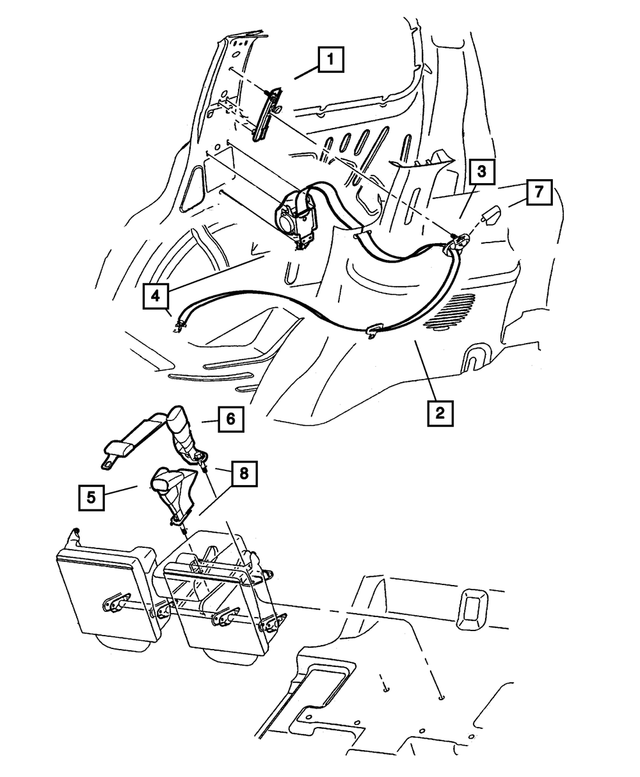 5GF281DVAB - Interior Trim: Rear Inner Seat Belt for Mopar Image