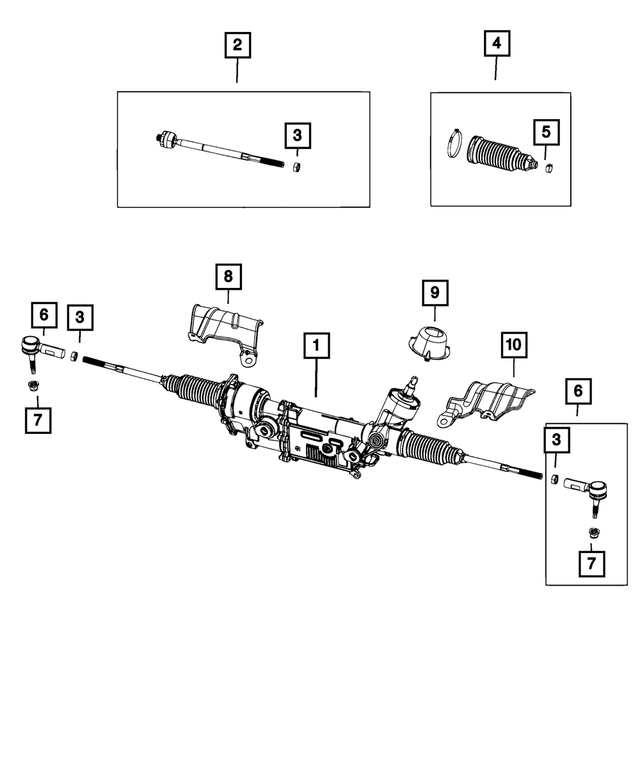 68158379AA - Steering: Inner End Tie Rod Kit for Mopar Image
