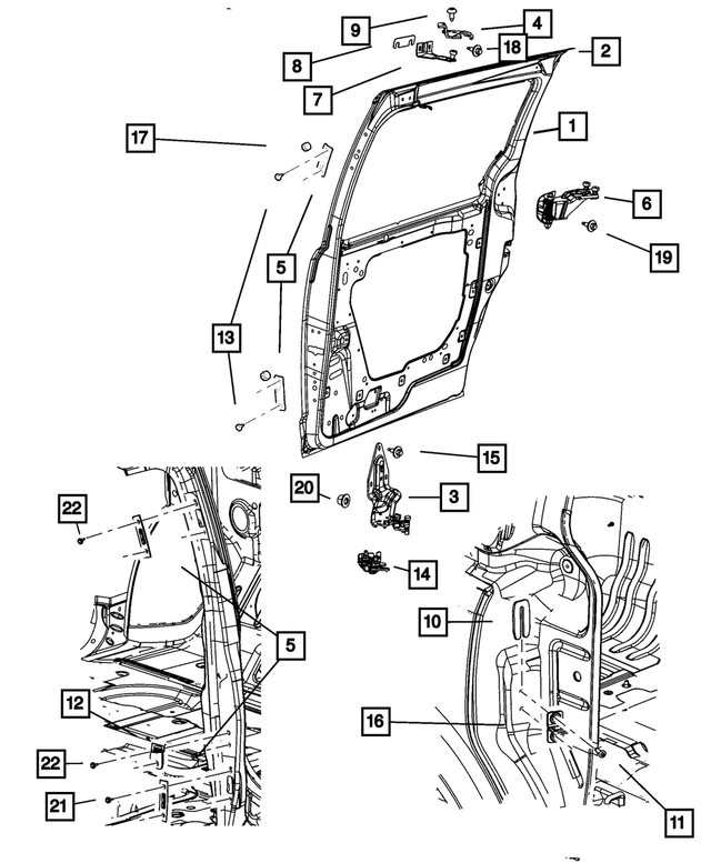 5020699AG - Doors, Door Mirrors and Related Parts: Sliding Door, Left for Chrysler: Town &amp; Country | Dodge: Grand Caravan Image