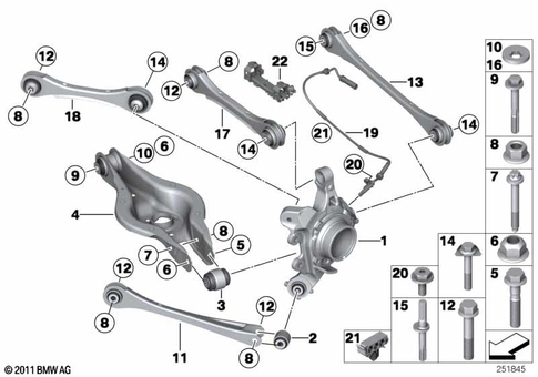Rear Axle with Suspension for 2014 BMW 328iX #0