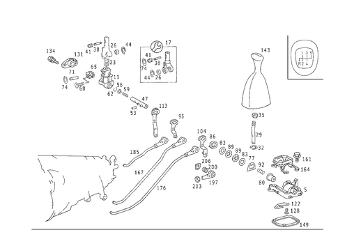 Floor Shift Used with Manual Fivespeed Transmission for 1990 Mercedes-Benz 300 TE #2