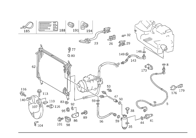 1268300215 - Heating and Ventilation: Line for Mercedes-Benz: 280SE, 300SE, 300SEL, 380SE, 380SEC, 380SEL, 560SEC, 560SEL Image image