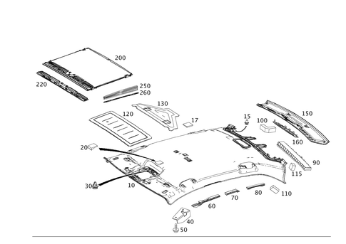Roof Lining/Headlining for 2013 Mercedes-Benz E400 #0