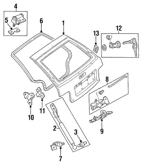 Gate & Hardware for 1997 Ford Aspire #0