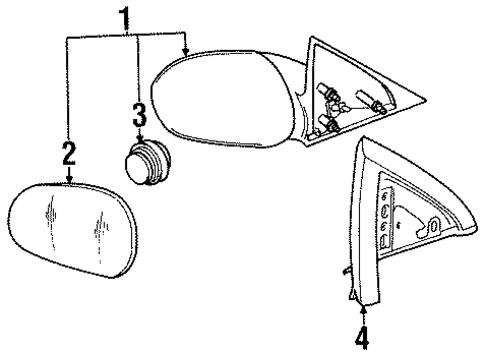 Outside Mirrors for 1996 Ford Mustang #0