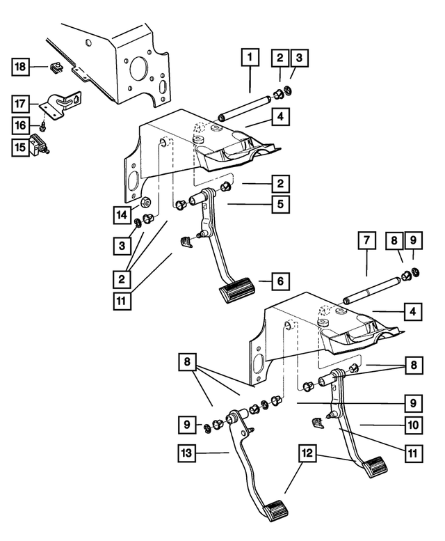 52078842 - Service Brakes: Brake Pedal Pivot Shaft for Mopar Image