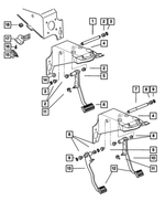 52078842 - Service Brakes: Brake Pedal Pivot Shaft for Mopar Image