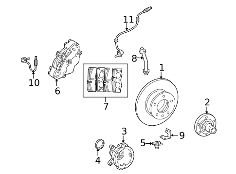 Brake Components for 2005 Mercedes-Benz G55 AMG #1