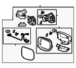 76250TM8315ZK - : 2012-2014 Honda Insight - Mirror Assembly L Door *YR593P*(Coo)(R.C.) (Premium Bronze Pearl) for Honda: Insight Image