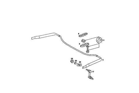 Torsion Bar, Rear for 1985 Mercedes-Benz 380SL #1