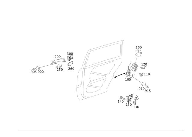 1647303135 - Rear Doors: Door Lock for Mercedes-Benz Image image