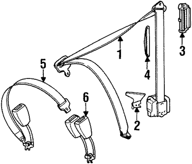 1248601386 - Electrical: Belt &amp; Retractor for Mercedes-Benz Image