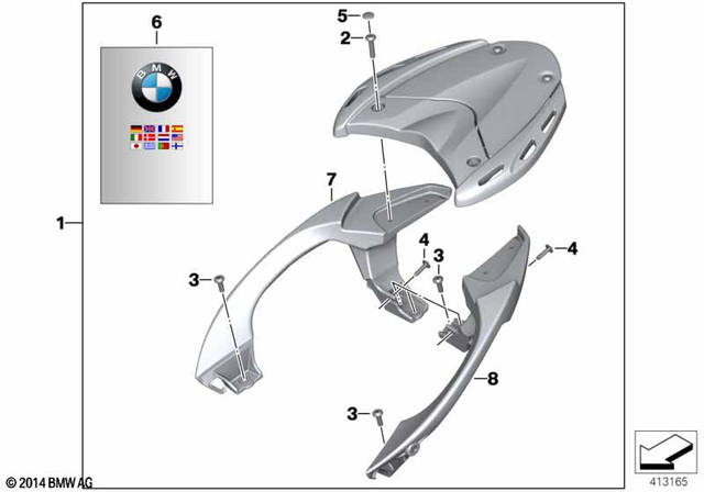 46637711090 - Frame and Mounting Parts: Handle Rear Right -  for BMW-Motorrad Image